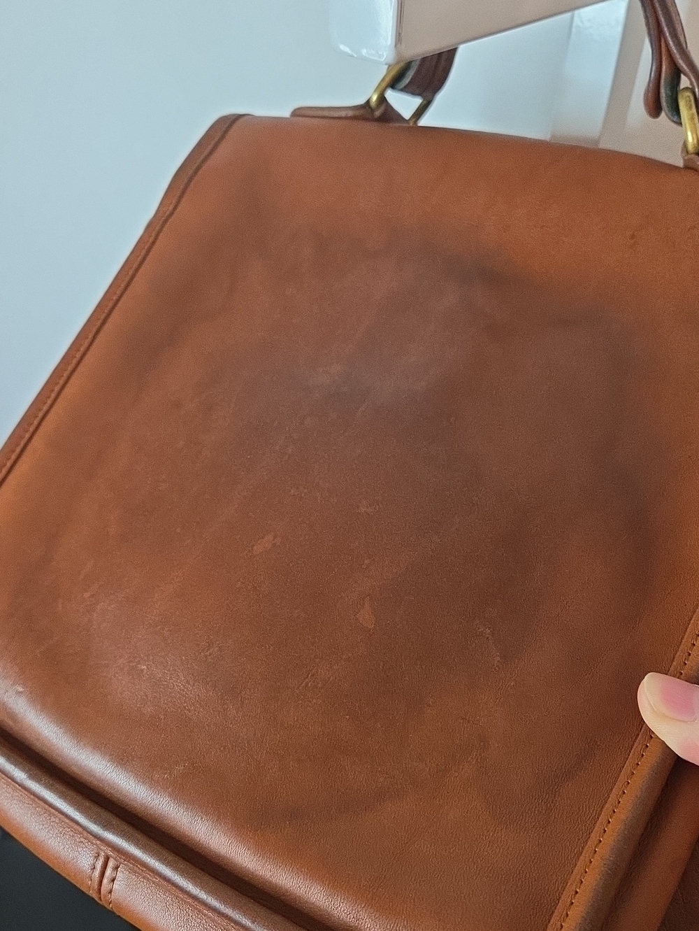 Vintage Coach Station Bag #5130 British Tan Glovetanned Leather Crossbody 90’s - Picture 9 of 15